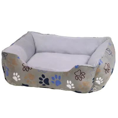 Nobby Comfort bed square Classic LISSI - меко легло за кучета, бежово с лапички, 70 х 60 х 20 см