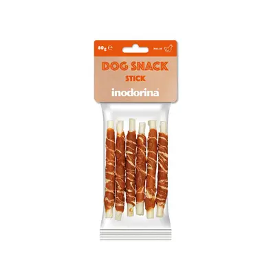 Inodorina Chicken Saltines - лакомство за куче - кожени солети, обвити в пилешко филе - 80 гр