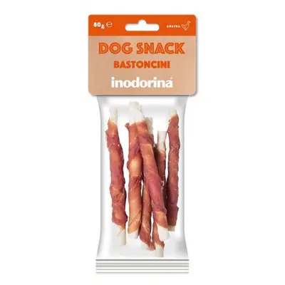 Inodorina Duck Saltines  - лакомство за куче - кожени солети, обвити в патешко филе - 80 гр