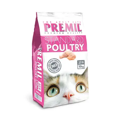 Premil Standard Poultry -  пълноценна храна за котки с птиче месо - 10 кг
