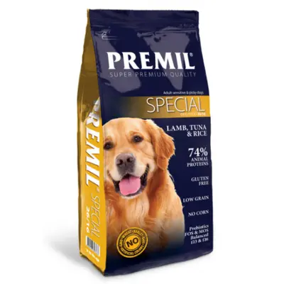 Premil Special 26/16 - пълноценна храна за кучета с капризен апетит с агнешко месо и ориз