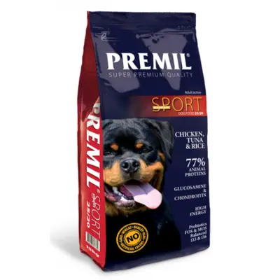 Premil Super Sport 25/20 - пълноценна високо енергийна храна с пилешко и патешко месо