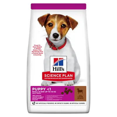 Hill’s Science Plan Puppy Small & Mini с агнешко - Пълноценна суха храна за дребни и миниатюрни породи кучета от отбиване до 1 година. За бременни и кърмещи кучета - 6 кг