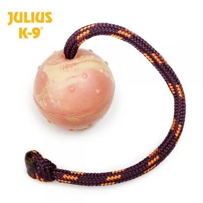 Julius K9 - каучукова топка с връв и възел, различни размери-60 mm