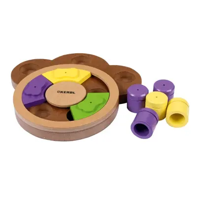 Kerbl Thinking and Learning Toy Paw - Интерактивна дървена играчка за кучета с конуси и бутони