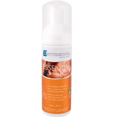 Dermoscent Essential Mousse for dogs and small mammals – пяна за сухо почистване, без изплакване за кучета и дребни бозайници - 150 мл