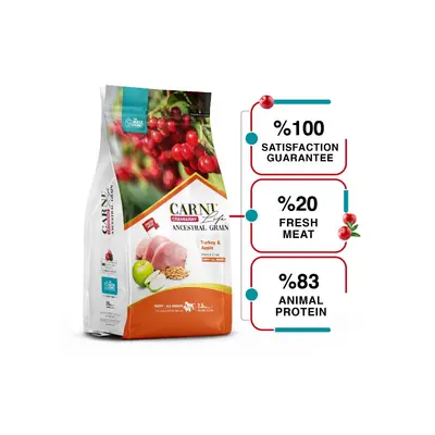 Carni Life Cranberry Puppy ALL Breeds С ПУЙКА И ЯБЪЛКИ за всички породи кучета 2,5 kg – Пълноценна и балансирана храна с пуйка, червена боровинка и ябълки за подрастващи кучета от всички породи