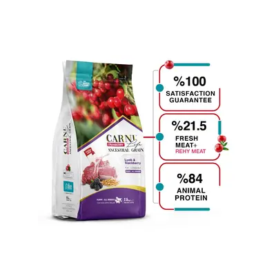 Carni Life Cranberry PUPPY ALL BREEDS С АГНЕ И КЪПИНИ за всички породи кучета 2,5 kg – Пълноценна и балансирана храна с агне, червена боровинка и къпини за подрастващи кучета от всички породи