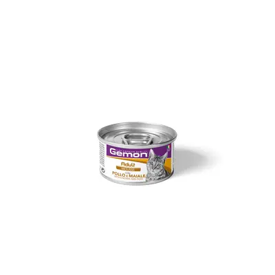 GEMON Cat Adult Mousse with Chicken & Pork – Пълноценна храна за котки в зряла възраст, мус с пилешко и свинско, консерва