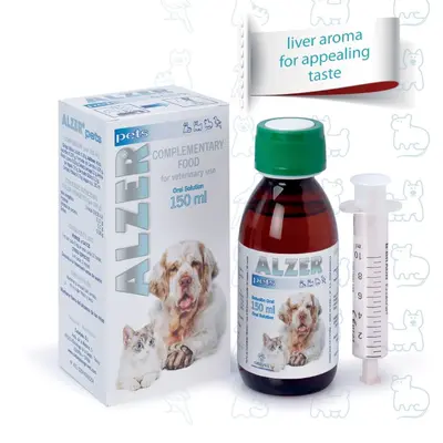 ALZER Pets - Подобрява качеството на живот на възрастните кучета, за кучета с когнитивни нарушения - сироп 150 мл