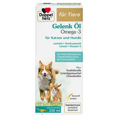 Doppelherz Gelenk Ol für Tiere -  Омега-3 масло - добавка за котки и кучета за здрави стави