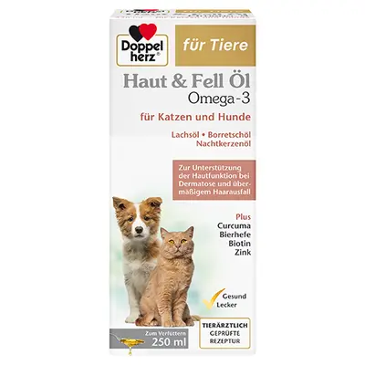 Doppelherz Haut & Fell Ol für Tiere -  Омега-3 масло - добавка за котки и кучета за кожа и козина