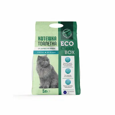 Eco Clean Box 5L - котешка постелка от дървесни фибри (на пелети)