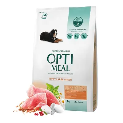 Opti Meal Puppy Large With Turkey - Пълноценна суха храна за малки кученца от едри породи с пуешко