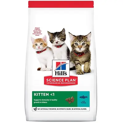 Hill's Science Plan Kitten Tuna - пълноценна суха храна за подрастващи котенца от отбиването до 1 година, бременни или кърмещи котки - 7 kg
