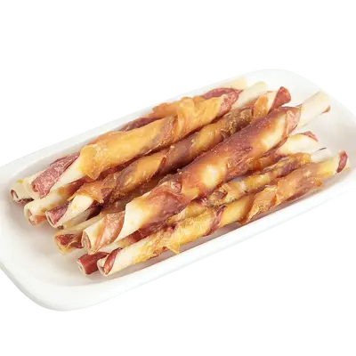 My Hobby Chicken Wrap Bicolor Rawhide Stick - Лакомствo за кучета, 500 гр