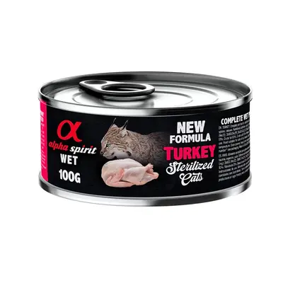 Alpha Spirit Sterilised Cat Turkey - консерва за кастрирани котки с пуешко 100гр