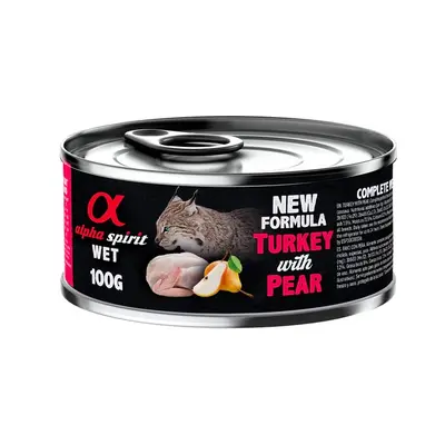 Alpha Spirit Cat Turkey with Pear - Мокра храна за котки с пуешко и круши, консерва 100 гр