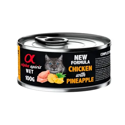 Alpha Spirit Cat Chicken with Pineapple - Мокра храна за котки с пиле и ананас, конерва 100 гр