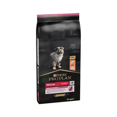 PRO PLAN Medium Puppy SENSITIVE SKIN 12 кг - суха храна за малки кученца от средни породи с чувствителна кожа с високо съдържание на сьомга
