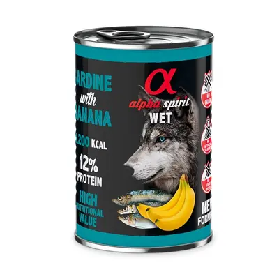 Alpha Spirit Dog New Protein Sardine with Banana - консерва за кучета със сардини и банан - 400 гр