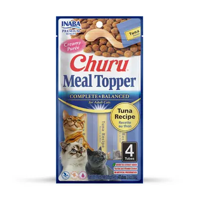 Inaba Churu Meal Topper with Tuna - Кремообразно лакомство или овкусител за котка с риба тон 4 бр