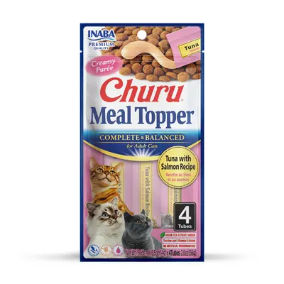 Inaba Churu Meal Topper Tuna with Salmon - Кремообразно лакомство за котка с риба тон и сьомга, 4 бр