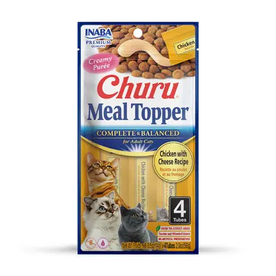 Inaba Churu Meal Topper Chicken with Cheese - Кремообразно лакомство за котка с пилешко и сирене, 4 бр