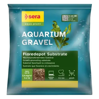 Sera Aquarium Gravel Floredepot Substrate - субстрат с дълготраен ефект за  за оптимален растеж и здравословно развитие на растенията,  2,4 кг.