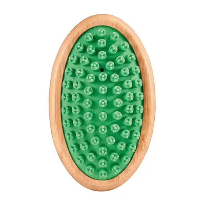 Artero Laika - Green Rubber Mitt - Гумена четка с бамбукова основа и дръжка