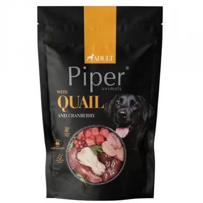 Piper  Adult Dog пауч за кучета с пъдпъдък и боровинки, 500 г