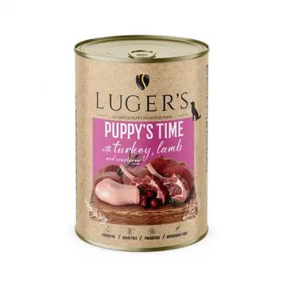 Luger`s  Puppy храна за малки кученца с пуйка и агне, 400 г