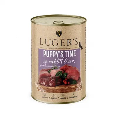 Luger`s  Puppy храна за малки кученца със заешко дробчета, 400 г