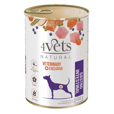 4Vets Dog Natural Gastro Intestinal консервирана храна за кучета, при стомашно чревни проблеми, 400 г