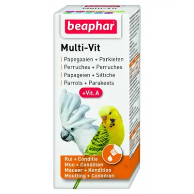 Beaphar  Multi Vit Parrots+ Parakeets + vit.A мултивитамини за папагали