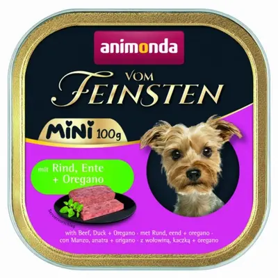 Animonda Vom Feinsten Mini Dog за дребни породи кучета с говеждо, патешко и риган, 100 гр