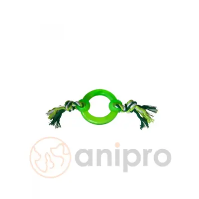 Anipro  Играчка въже с PVC кръг бяло/зелено 30 см, 115-125 г