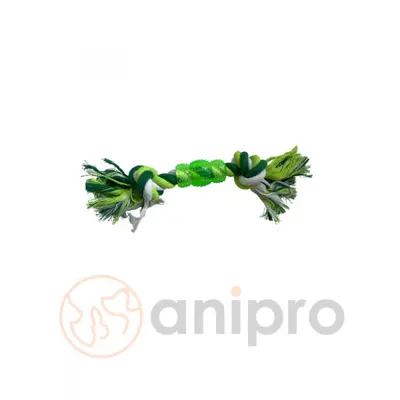 Anipro  Играчка въже с PVC възел бяло/зелено 30 см, 140-150 г
