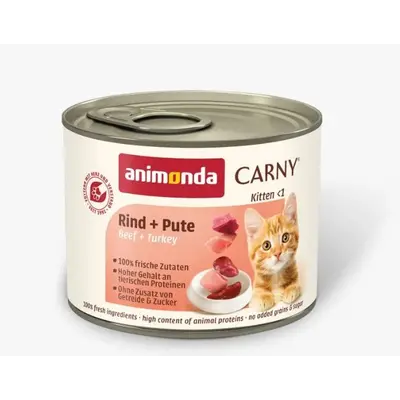 animonda Carny Kitten - консервирана храна за малки котенца, с говеждо и пуешко, 200 г