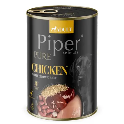 Piper PIPER PURE Dog Adult храна за кучета с пилешко и кафяв ориз, 400 г