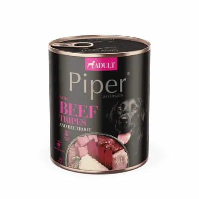 Piper  Adult Dog храна за кучета с говеждо шкембе и червено цвекло, 800 г