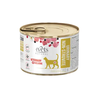 4Vets Cat Natural Urinary консервирана храна за котки със уринарни проблеми, 185 г