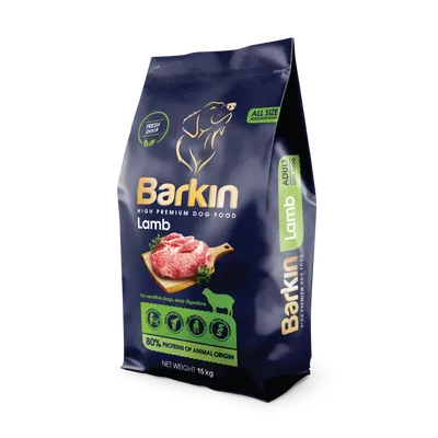 Barkin High Premium Lamb Sensitive - суха храна за кучета с чувствително храносмилане, с агнешко - 15 кг