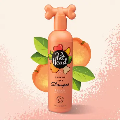 Pet Head  Quick Fix 2in1 шампоан и балсам за куче с праскова и арганово масло , 300 мл