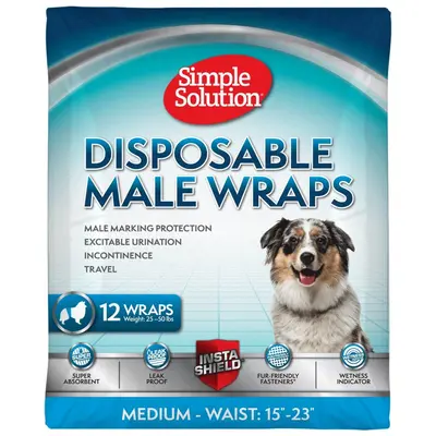 Simple Solution  памперс за мъжки кучета, M 12бр, 38 - 58 см