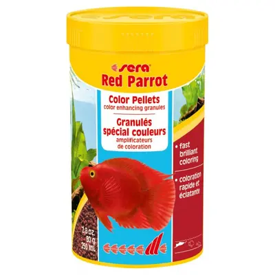 sera Red Parrot 250 мл - плаваща храна на гранули за рибите папагал