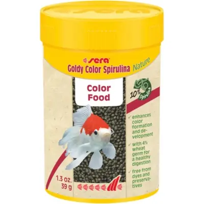 sera Goldy Color Spirulina Nature 1000 мл - храна за златни рибки, оцветяваща