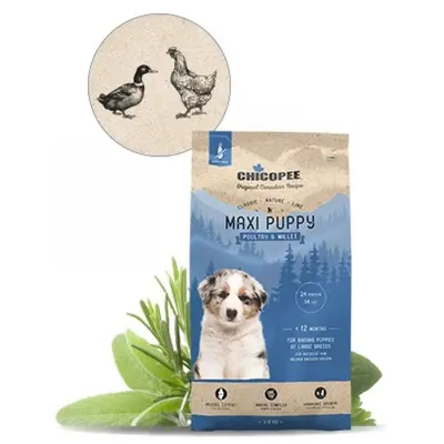 Chicopee  Classic Nature Puppy Maxi храна за кучета за едри породи под 18 месеца с птиче и просо, 15кг