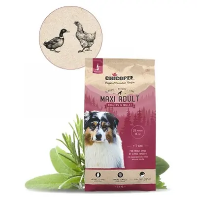 Chicopee  Classic Nature Adult Maxi храна за кучета от едри породи над 18 месеца с птиче и сорго, 15кг