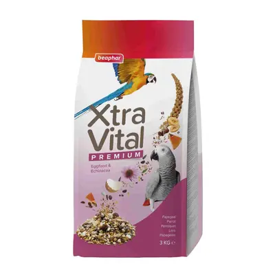Beaphar  XtraVital премиум храна за големи папагали, плик, 3 кг